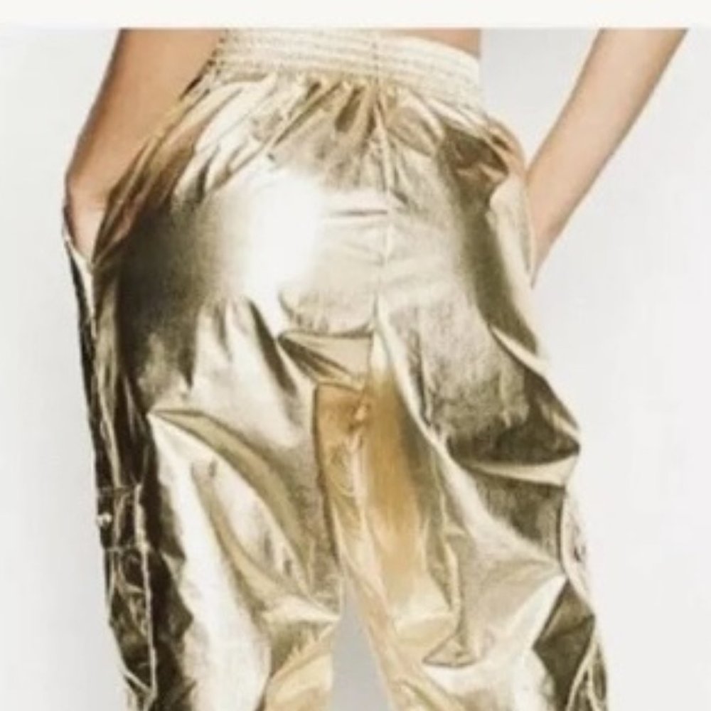 Victoria Secret Sport Cargo Metallic Gold Jogger - Picture 2 of 6